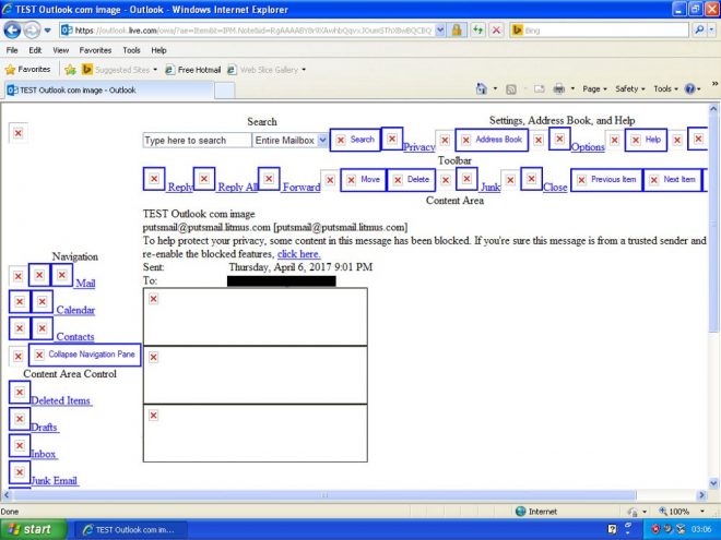Outlook.com sur Internet Explorer 8