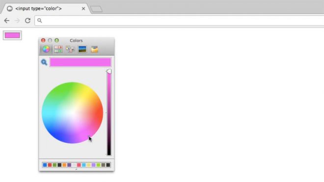 Un exemple de pipette colorimétrique dans Chrome sur macOS